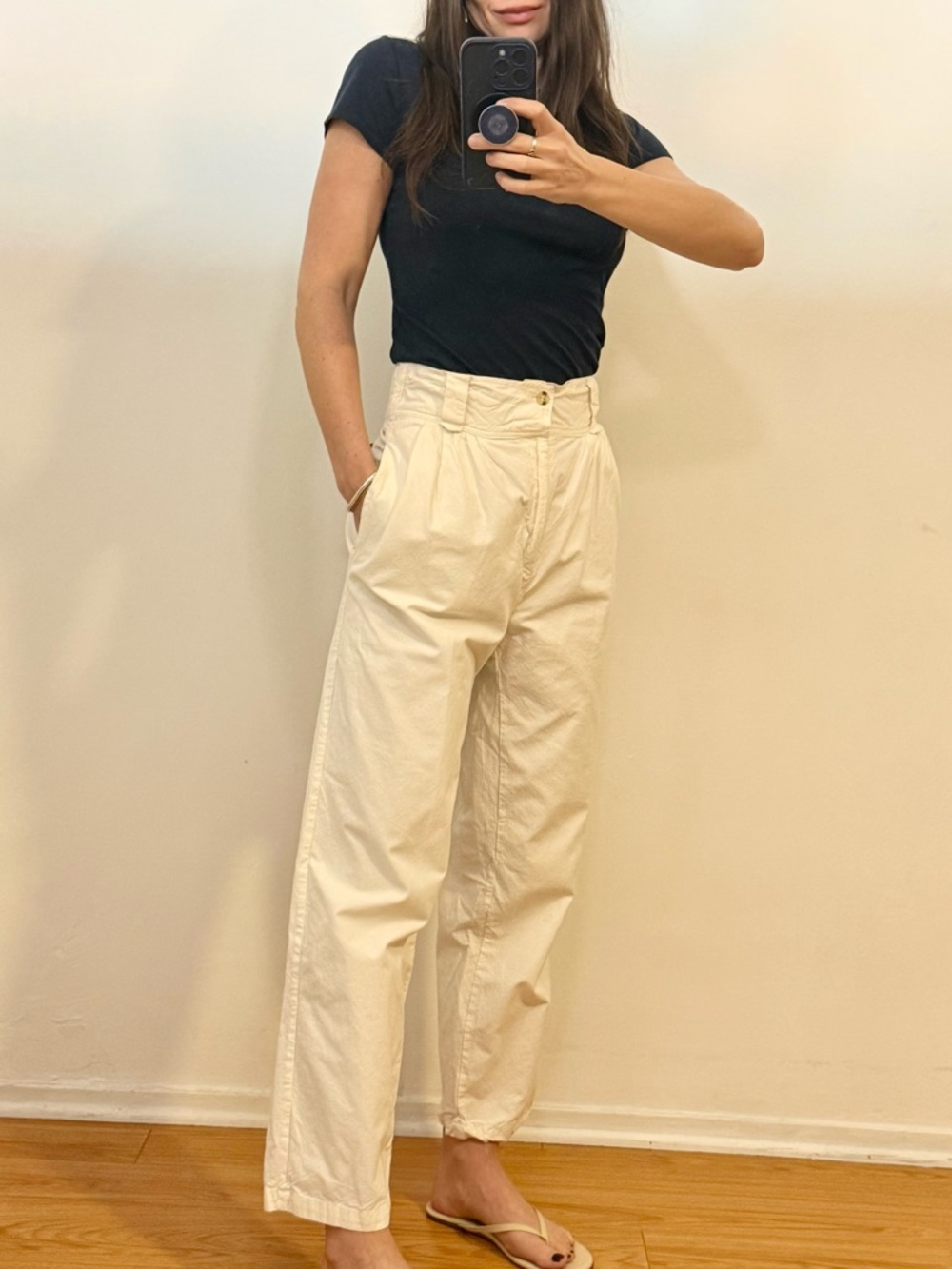 High-Waist white casual pants